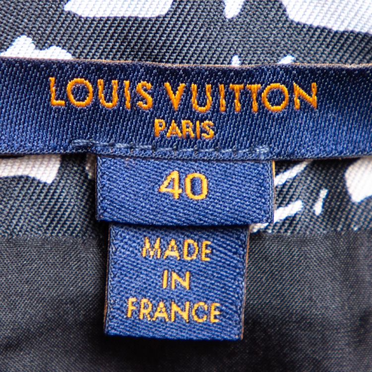 Pre Owned Louis Vuitton Multicolored Printed Silk Zip Front Top M