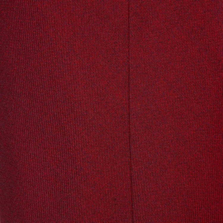 Pre Owned Louis Vuitton Red Wool & Tulle Ruffled Hem Skirt L
