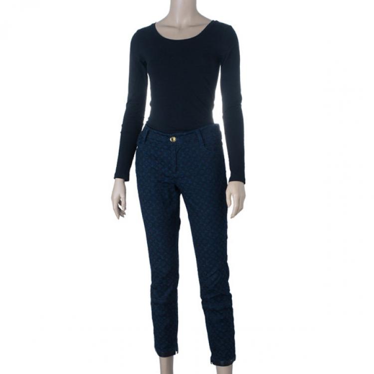 Pre Owned Louis Vuitton Blue Monogram Denim Pants S
