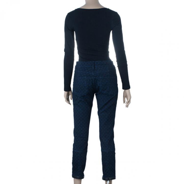 Pre Owned Louis Vuitton Blue Monogram Denim Pants S
