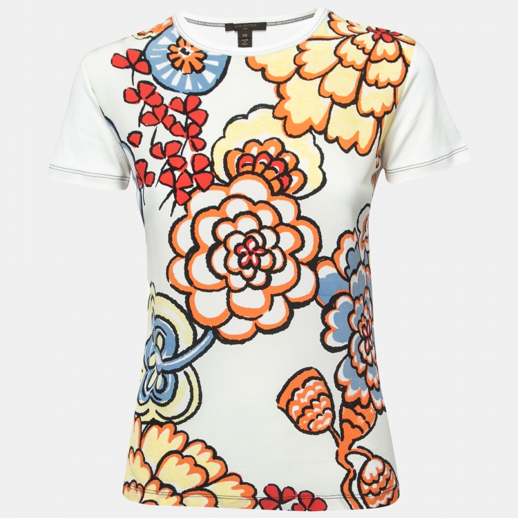 Louis Vuitton Floral Print Silk T-Shirt