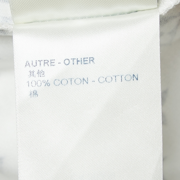 Pre Owned Louis Vuitton Cream Mix Monogram Cotton Chain Crew Neck T-Shirt S