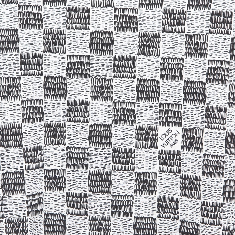 Pre Owned Louis Vuitton Black/White Checked Cotton Jersey Crew Neck T-Shirt  XL