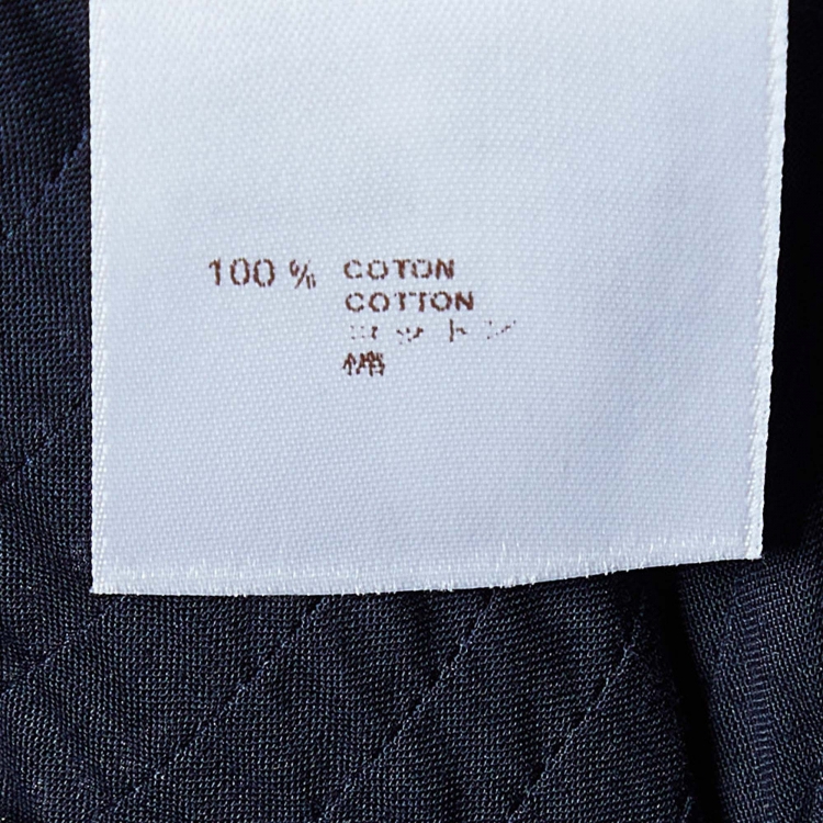 Pre Owned Louis Vuitton Navy Blue Cotton Embroidered Tunic M