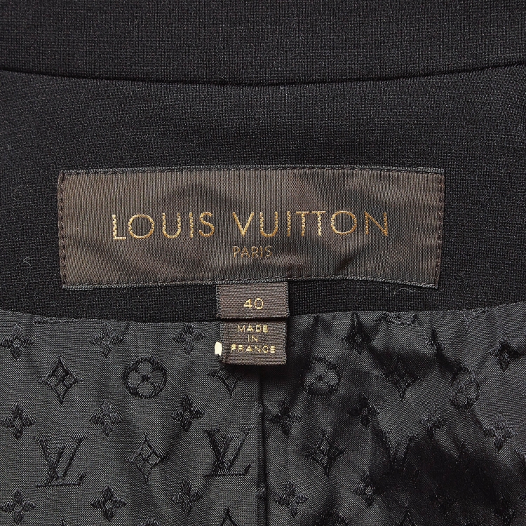 Pre Owned Louis Vuitton Black Wool Blend Single Breasted Blazer M