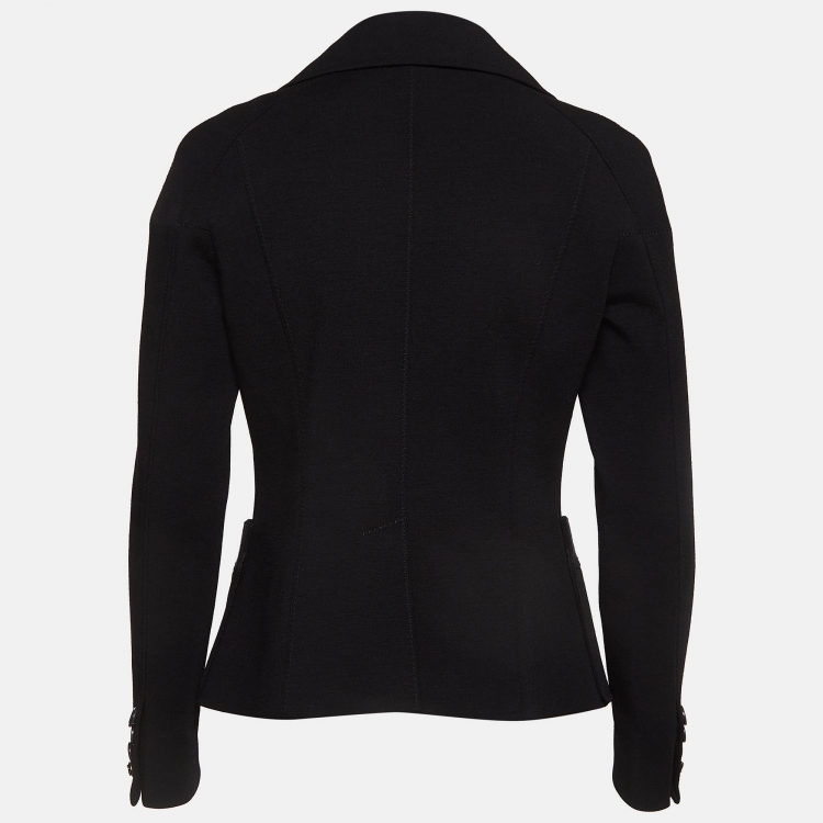 Pre Owned Louis Vuitton Black Wool Blend Single Breasted Blazer M