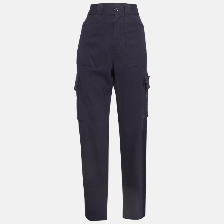 Pre Owned Louis Vuitton Blue Wool Cargo Pants M