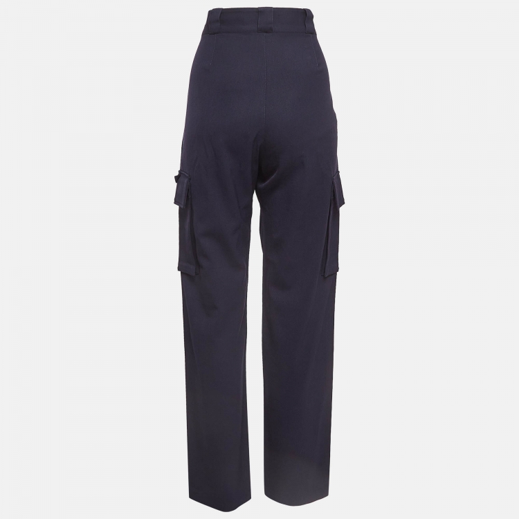 Pre Owned Louis Vuitton Blue Wool Cargo Pants M