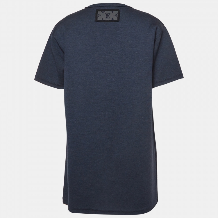 【ルイヴィトン・Louis Vuitton 】 Pocket Knit T-Shirt Dress Louis Vuitton Navy Blue Monogram Pocket Knit T-Shirt Dress L