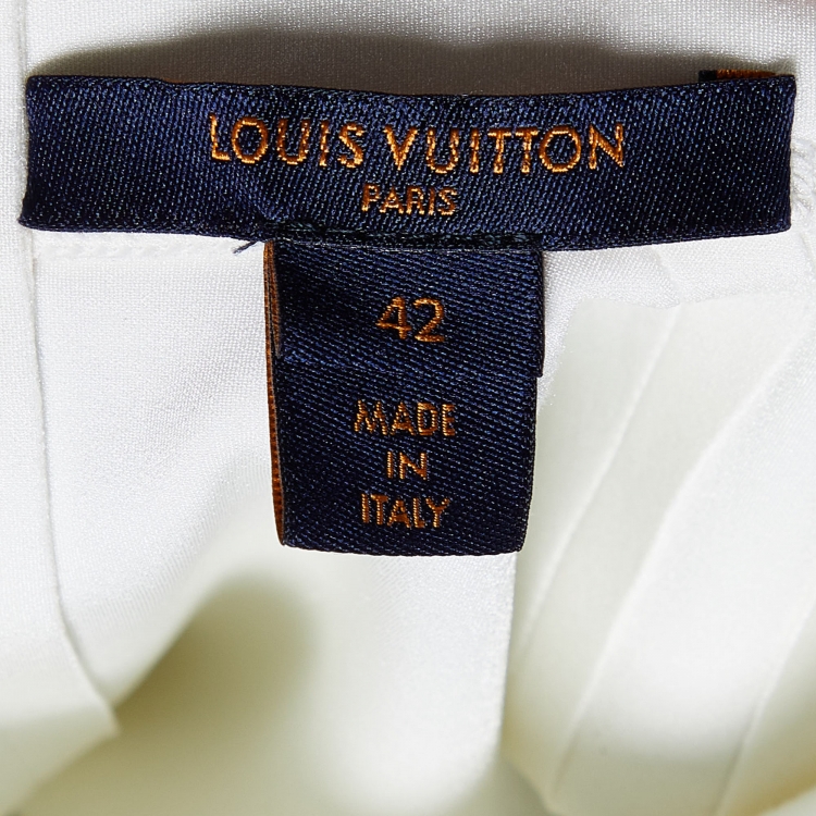 مملوكة مسبقًا Louis Vuitton White Jersey Flight Mode Sporty Crop Top L