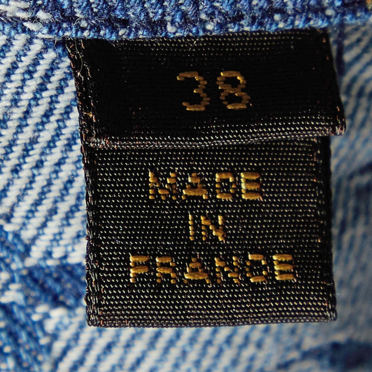Pre Owned Louis Vuitton Blue Monogram Denim Mini Skirt M