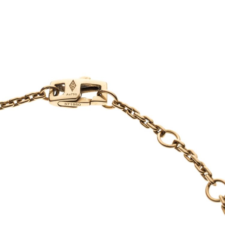 Pre Owned Louis Vuitton Idylle Blossom Three Tone 18k Gold Bracelet 