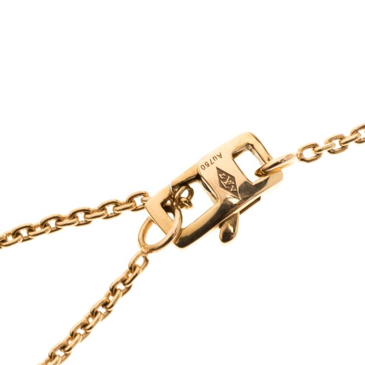 Pre Owned Louis Vuitton Idylle Blossom Diamond 18k Rose Gold Chain Necklace