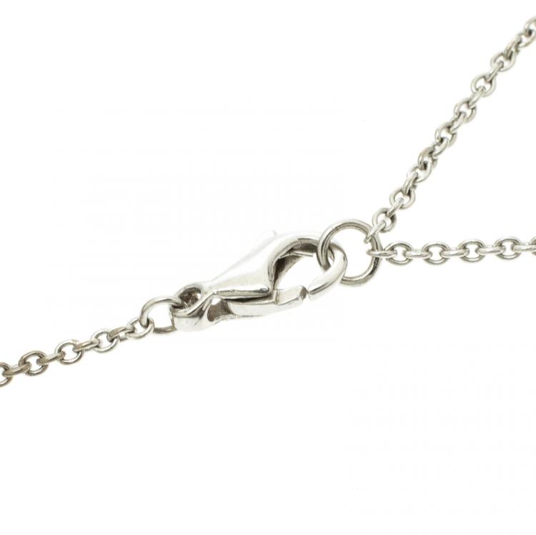 Pre Owned Louis Vuitton Coeur Diamond & 18K White Gold Chain Necklace