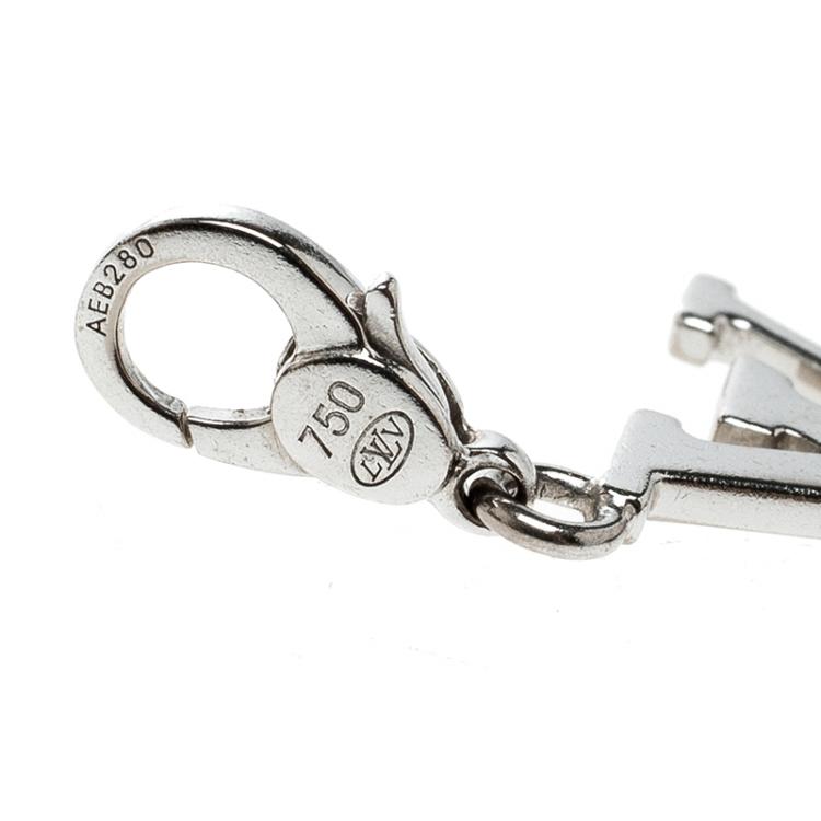 Pre Owned Louis Vuitton LV Initial 18k White Gold Charm
