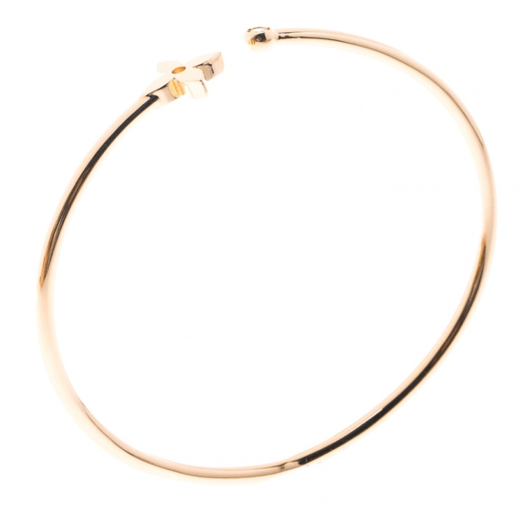 Louis Vuitton Idylle Blossom Twist Bracelet, Pink Gold and Diamonds. Size S
