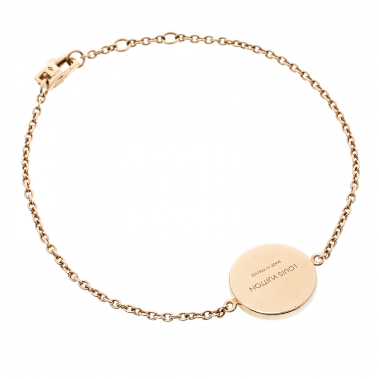 Pre Owned Louis Vuitton Color Blossom Sun Mother Of Pearl 18k Rose Gold Charm Bracelet