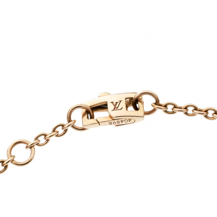 Pre Owned Louis Vuitton Color Blossom Sun Mother Of Pearl 18k Rose Gold Charm Bracelet