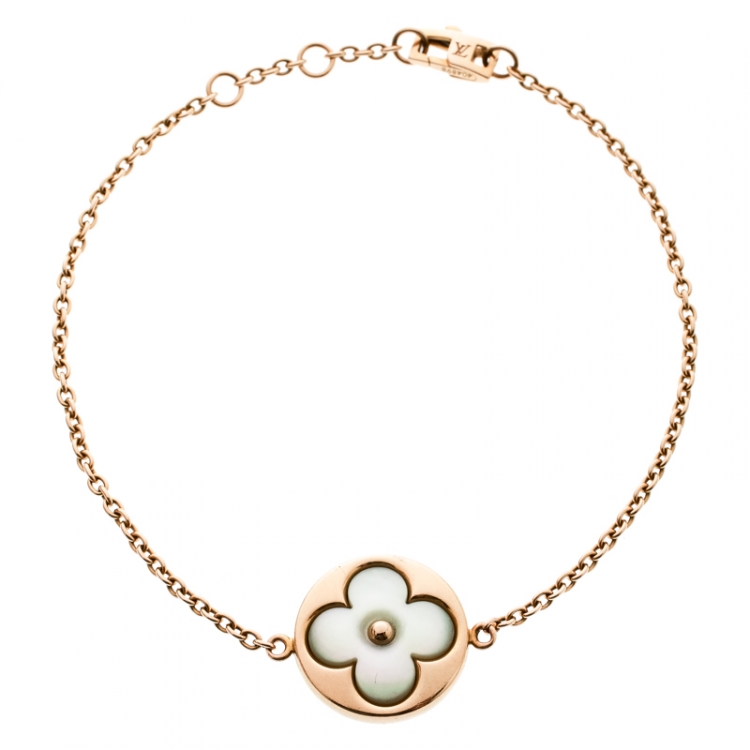 Louis Vuitton Color Blossom Sun Mother Of Pearl 18k Rose Gold Charm Bracelet  Louis Vuitton