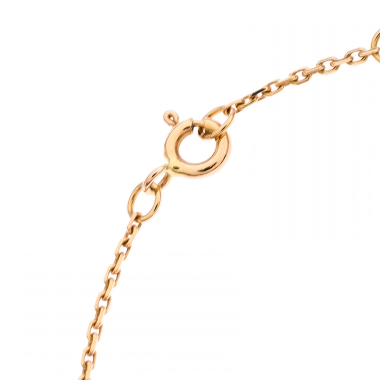 Pre Owned Louis Vuitton Color Blossom BB Sun Malachite Diamond 18K Rose Gold Bracelet