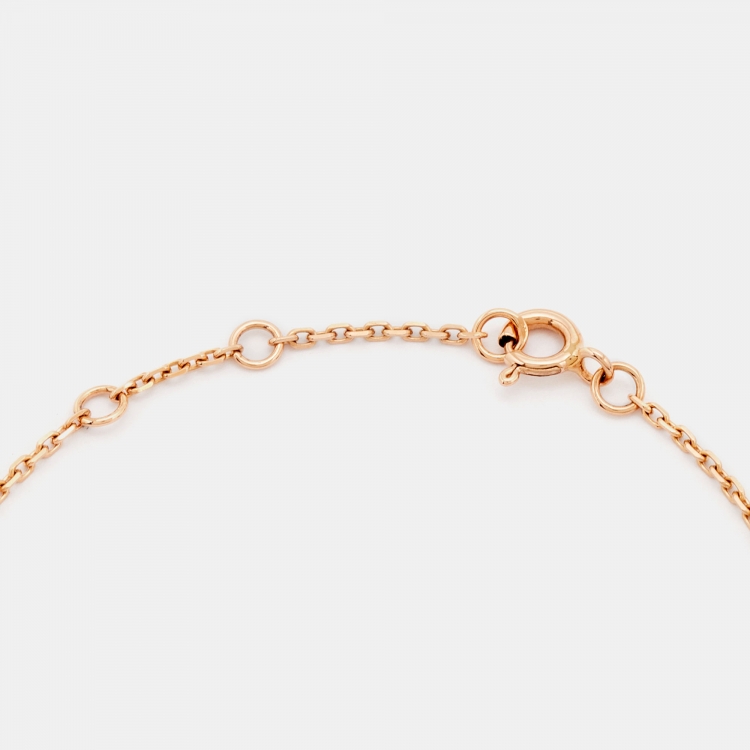 Pre Owned Louis Vuitton Blossom Star BB Pink Mother of Pearl Diamond 18k Rose Gold Bracelet