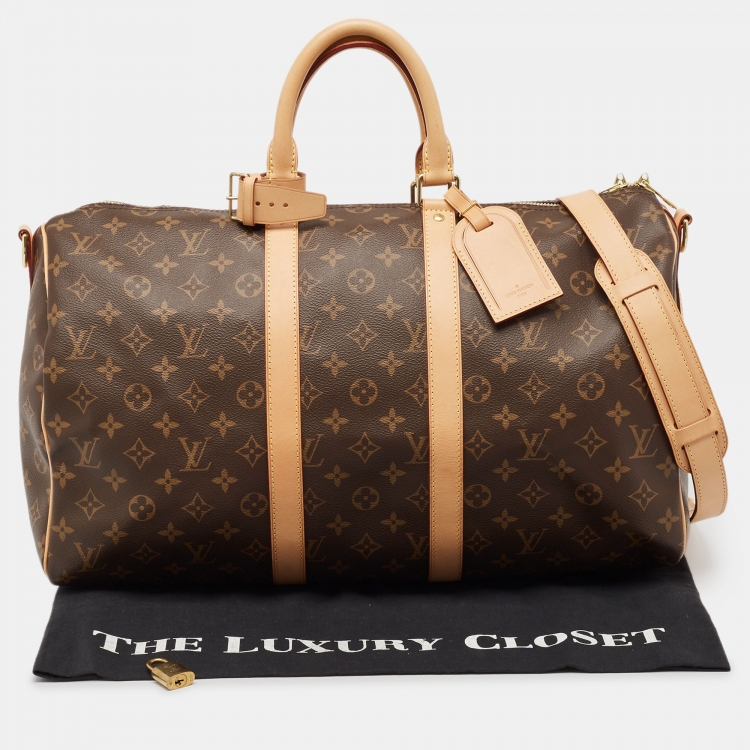 Pre Owned Louis Vuitton Monogram Canvas Keepall Bandouliere 45 Bag