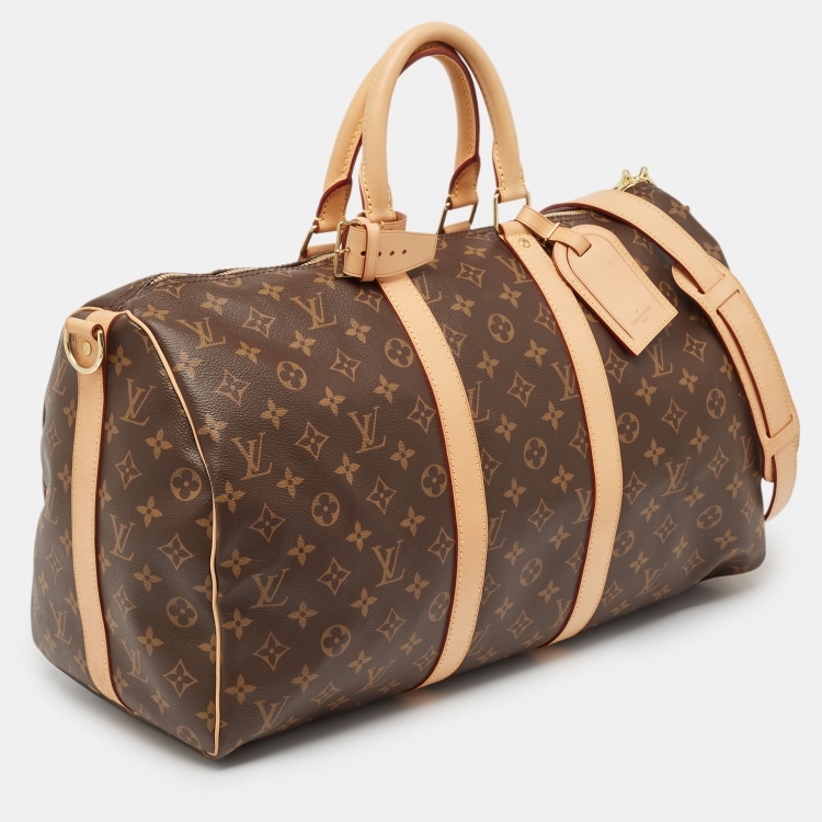 Pre Owned Louis Vuitton Monogram Canvas Keepall Bandouliere 45 Bag