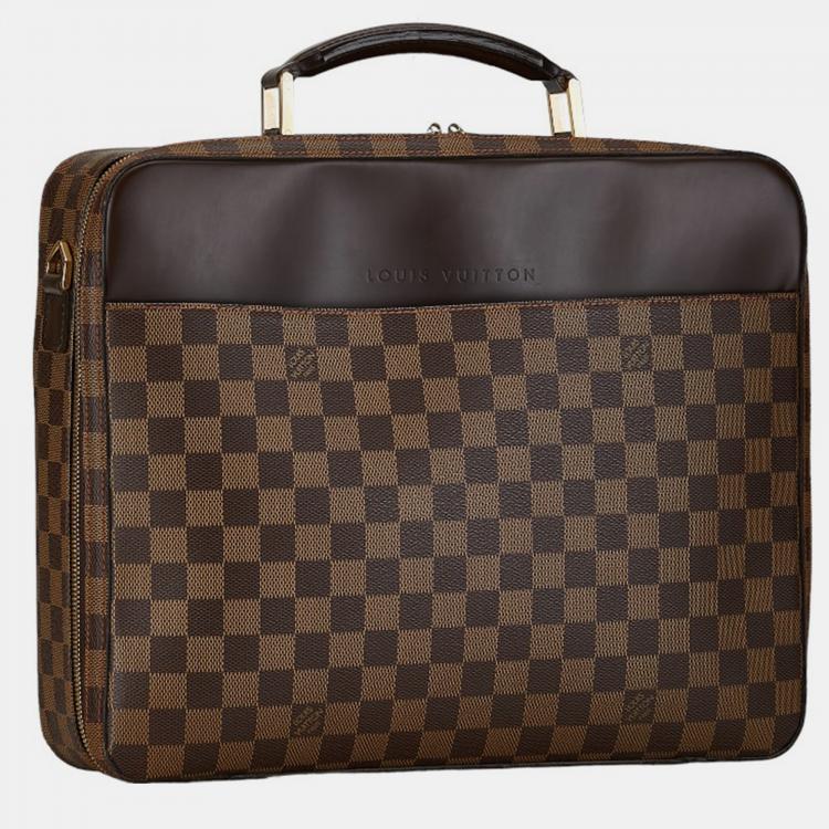 Pre Owned Louis Vuitton Brown Damier Ebene Canvas Porte-Ordinateur Sabana Briefcase Bag