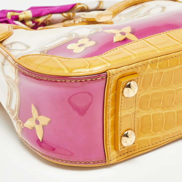 Pre Owned Louis Vuitton Multicolor PVC and Alligator Monogram Charms Linda Scarf Bag