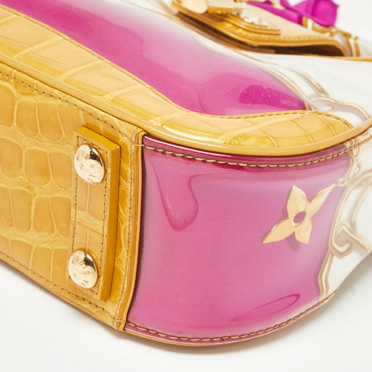 Pre Owned Louis Vuitton Multicolor PVC and Alligator Monogram Charms Linda Scarf Bag