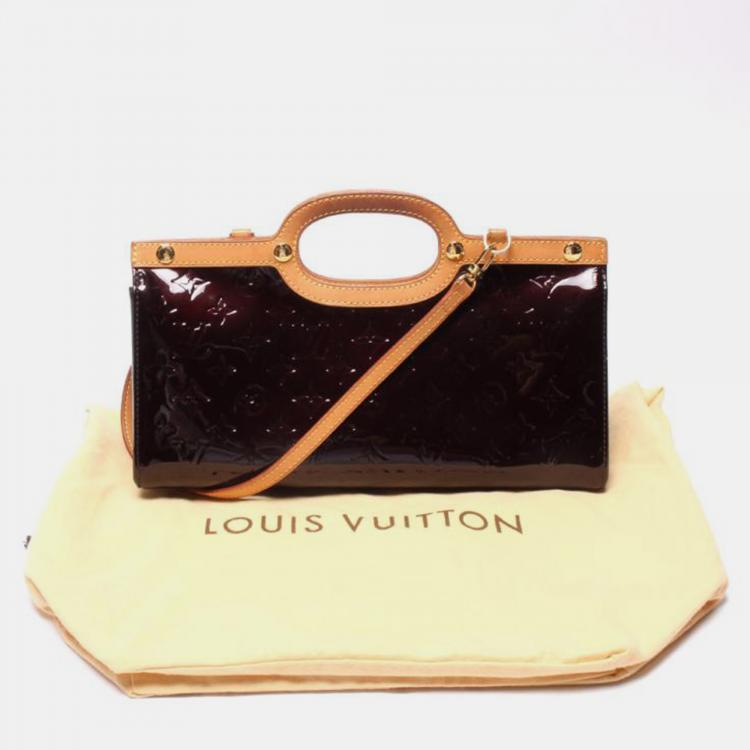 Pre Owned Louis Vuitton Purple Leather  Roxbury Drive Top Handle Bag