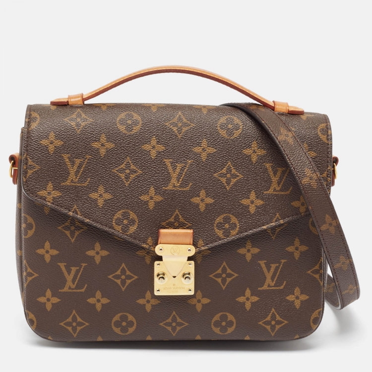Pre Owned Louis Vuitton Monogram Canvas Pochette Metis Bag