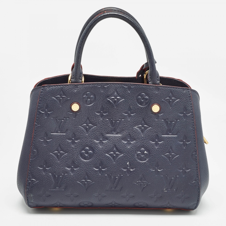 Pre Owned Louis Vuitton Marine Rogue Monogram Empreinte Leather Montaigne BB Bag