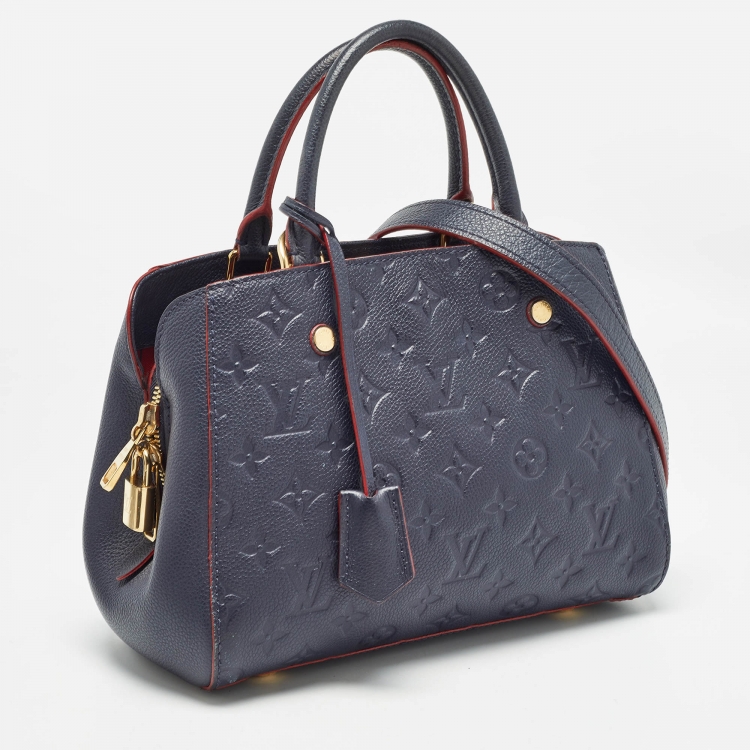 Pre Owned Louis Vuitton Marine Rogue Monogram Empreinte Leather Montaigne BB Bag