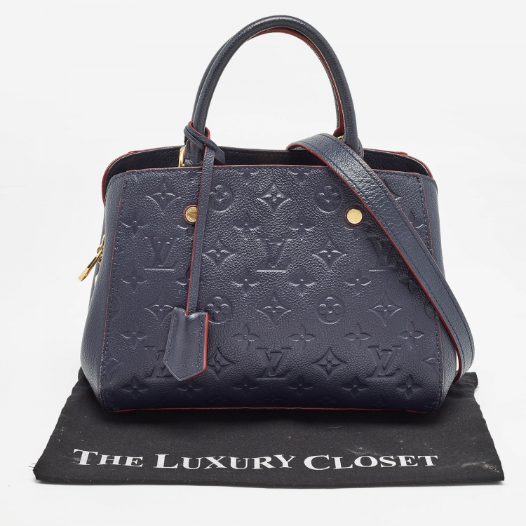 Pre Owned Louis Vuitton Marine Rogue Monogram Empreinte Leather Montaigne BB Bag