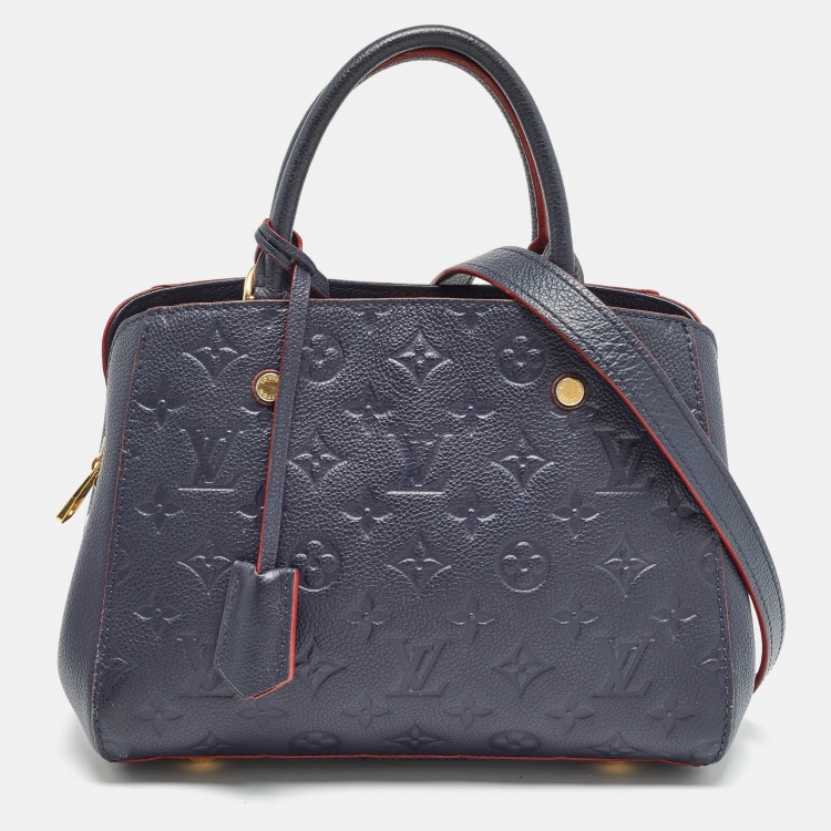 Pre Owned Louis Vuitton Marine Rogue Monogram Empreinte Leather Montaigne BB Bag