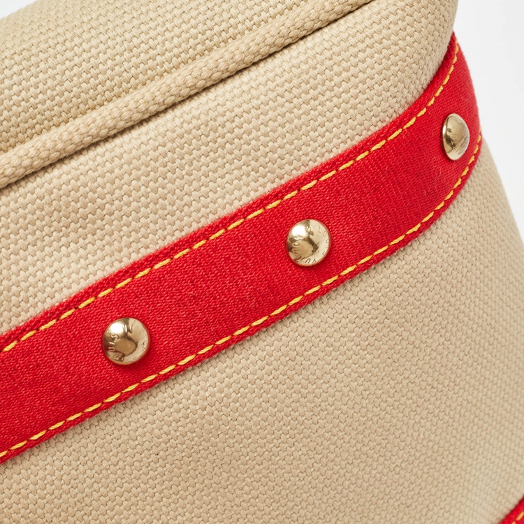 مملوكة مسبقًا Louis Vuitton Beige/Red Canvas Antigua Cabas PM Bag