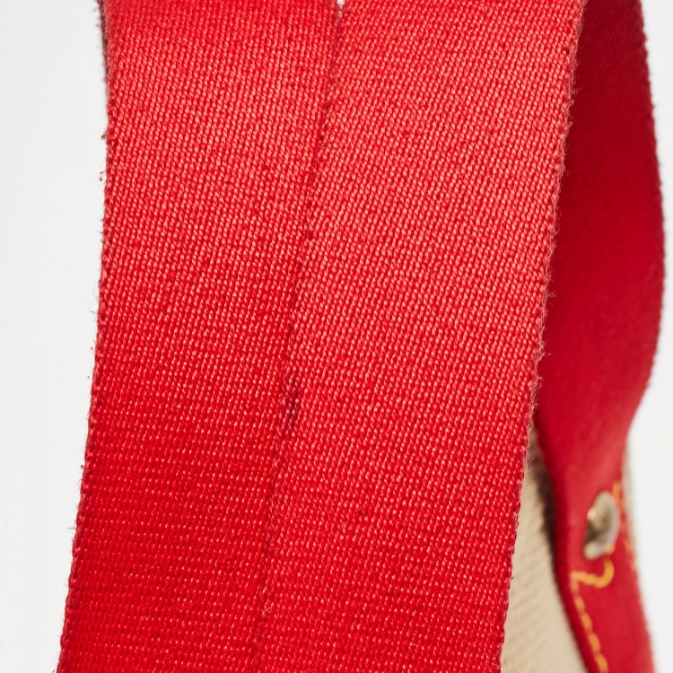 مملوكة مسبقًا Louis Vuitton Beige/Red Canvas Antigua Cabas PM Bag