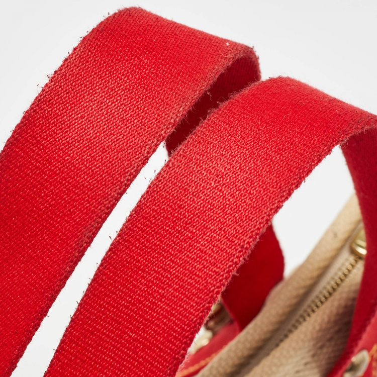 مملوكة مسبقًا Louis Vuitton Beige/Red Canvas Antigua Cabas PM Bag