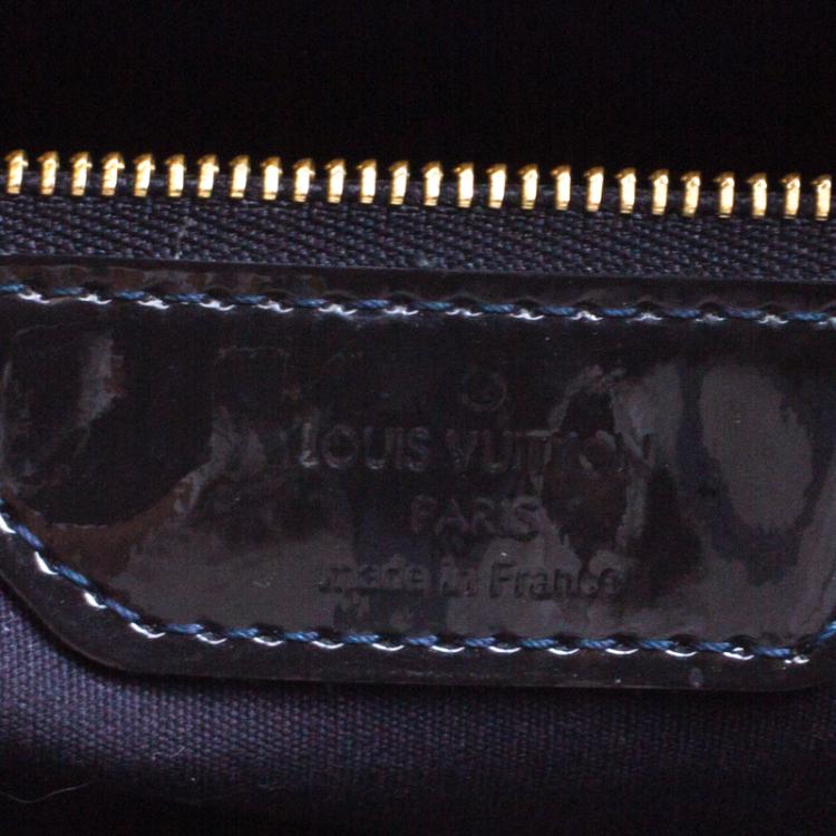 Pre Owned Louis Vuitton Bleu Infini Monogram Vernis Wilshire MM Bag