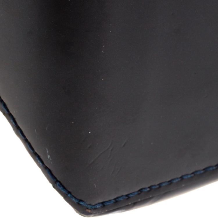 Pre Owned Louis Vuitton Bleu Infini Monogram Vernis Wilshire MM Bag