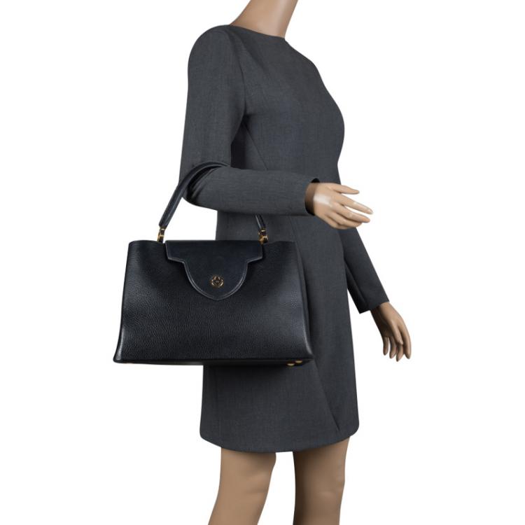 Pre Owned Louis Vuitton Black Taurillon Leather Capucines MM Bag