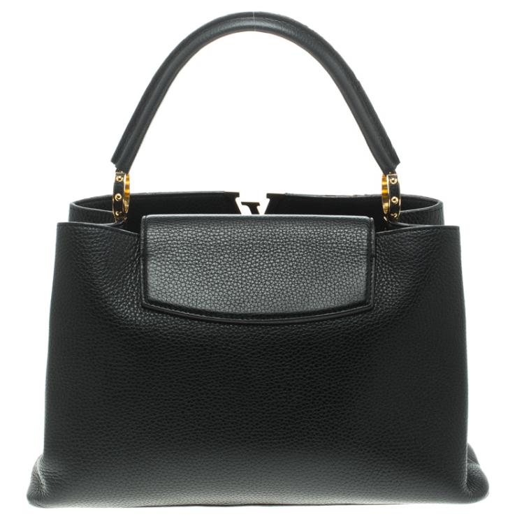 Pre Owned Louis Vuitton Black Taurillon Leather Capucines MM Bag
