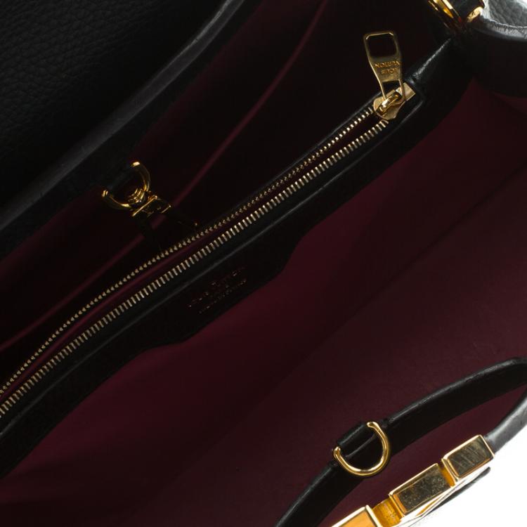 Pre Owned Louis Vuitton Black Taurillon Leather Capucines MM Bag