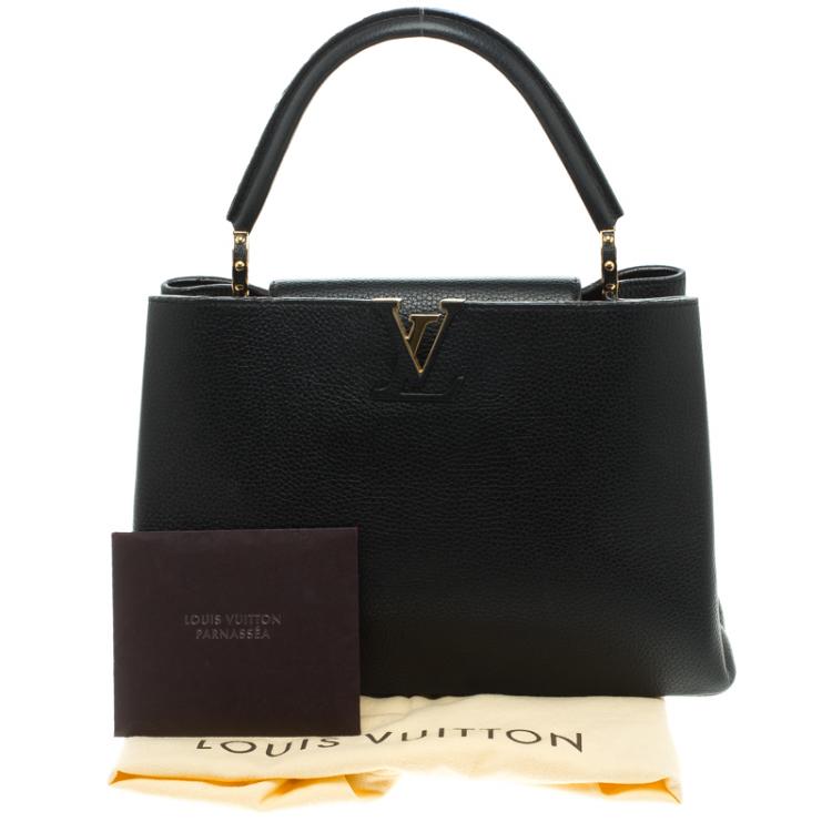 Pre Owned Louis Vuitton Black Taurillon Leather Capucines MM Bag