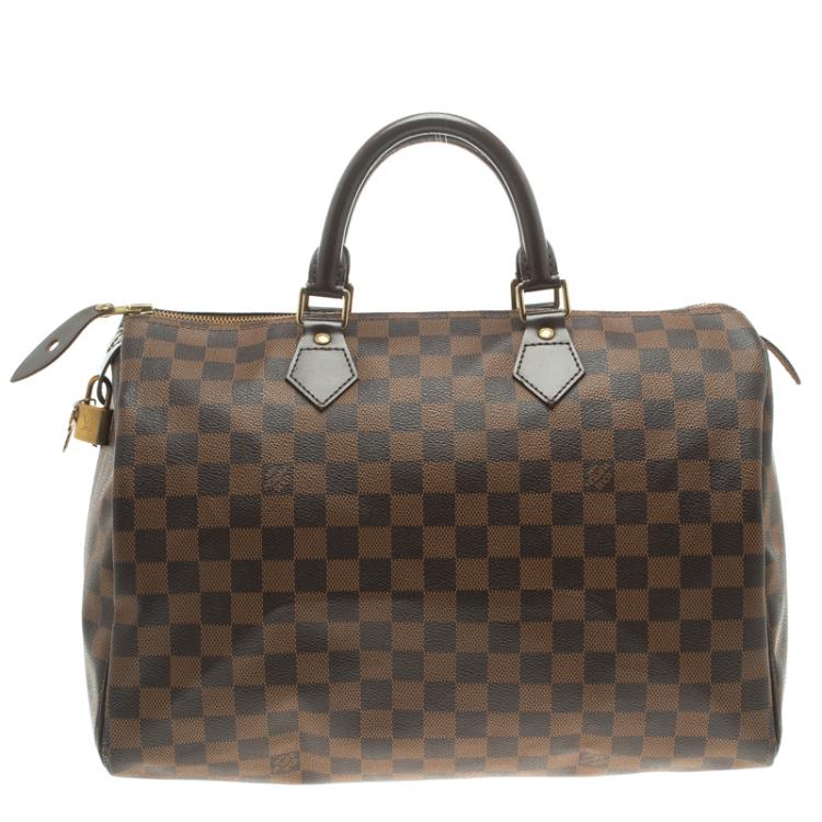 Pre Owned Louis Vuitton Damier Ebene Canvas Speedy 35
