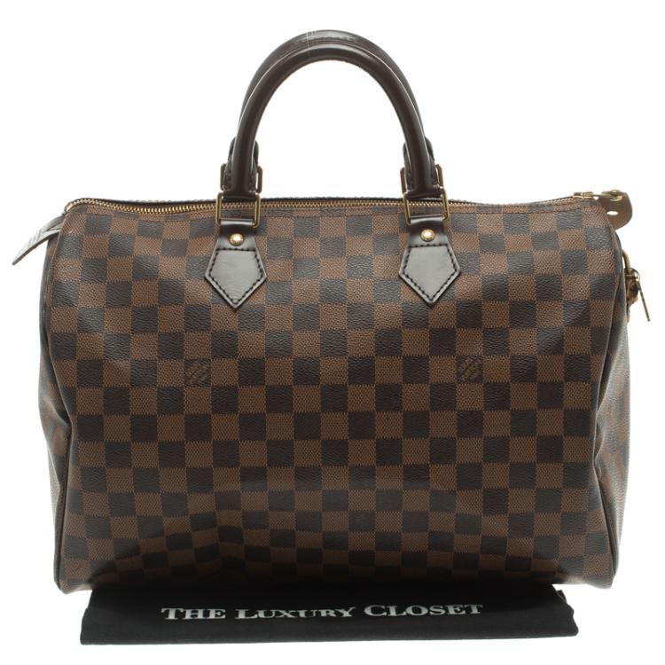 Pre Owned Louis Vuitton Damier Ebene Canvas Speedy 35