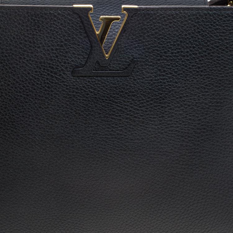 Pre Owned Louis Vuitton Black Taurillon Leather Capucines MM Bag