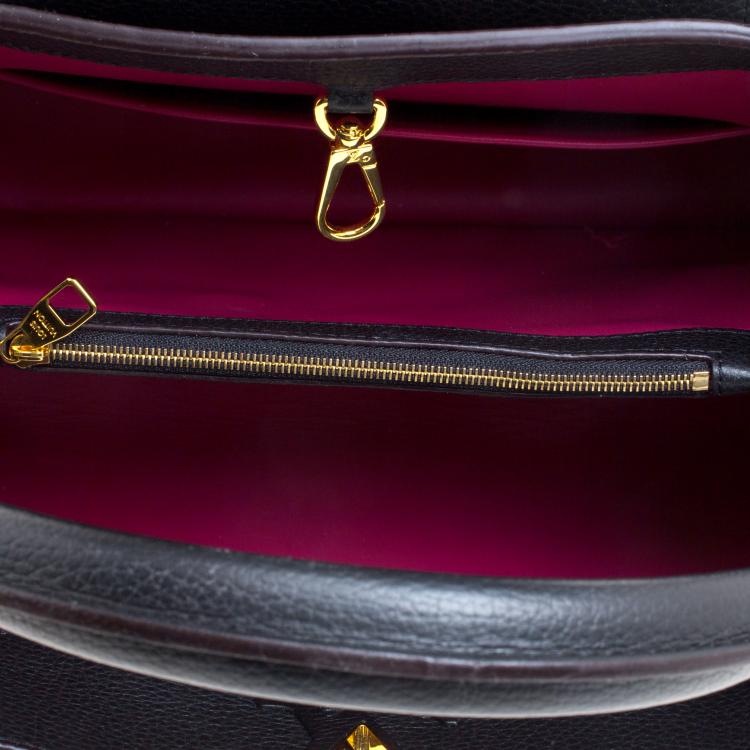 Pre Owned Louis Vuitton Black Taurillon Leather Capucines MM Bag