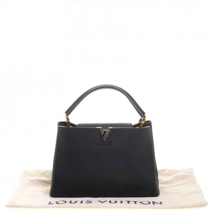 Pre Owned Louis Vuitton Black Taurillon Leather Capucines MM Bag